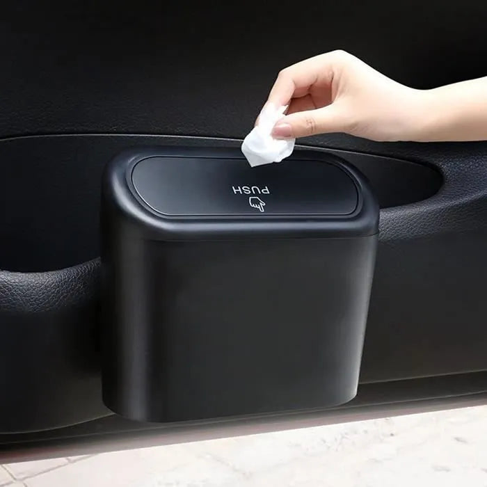 Poubelle Voiture Compacte avec Couvercle + 60 Sacs